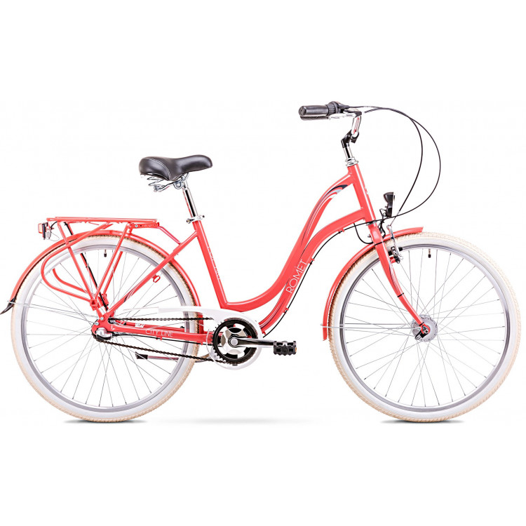 Mestský bicykel 26" Romet POP ART lososový 3-prevody 19"
